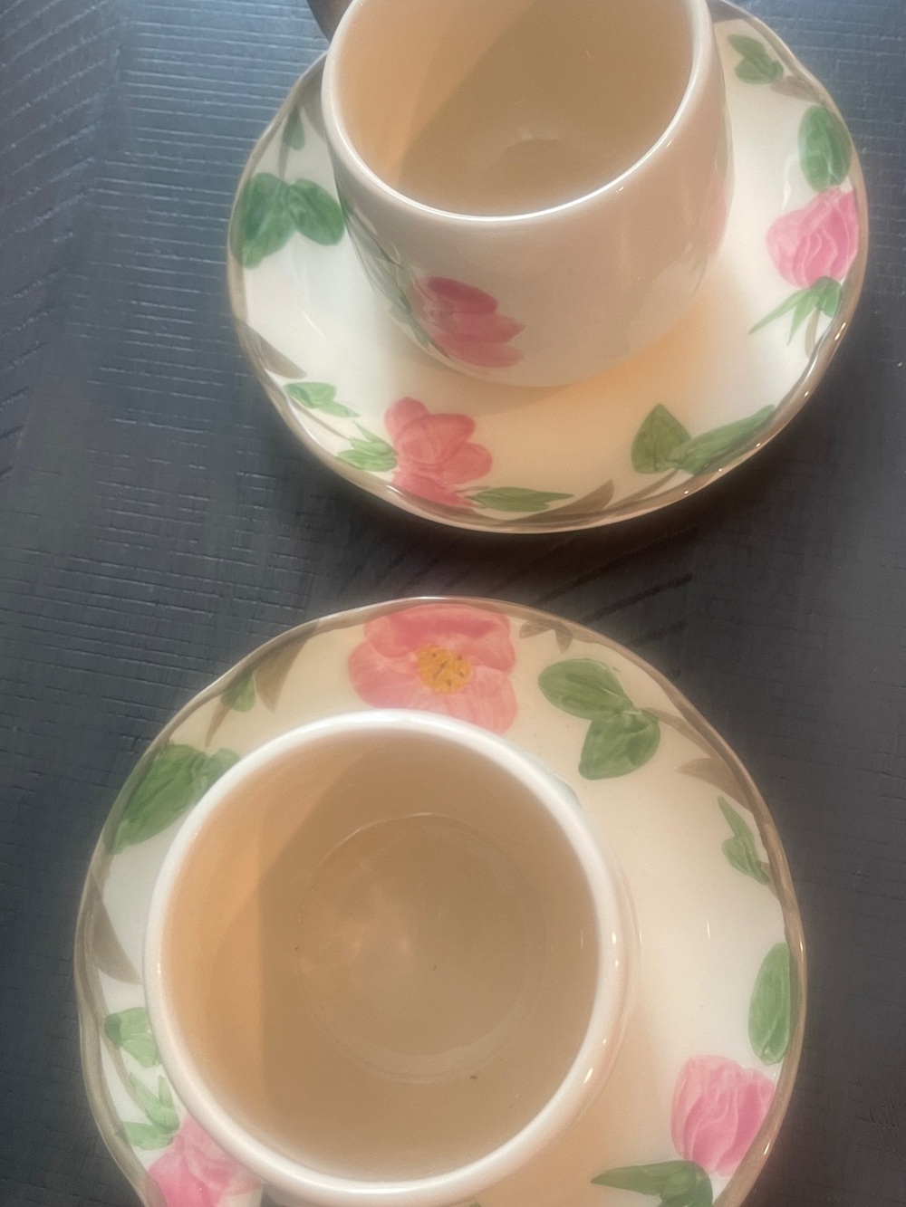 Floral Pink Rose Porcelain Teacup and Saucer Set